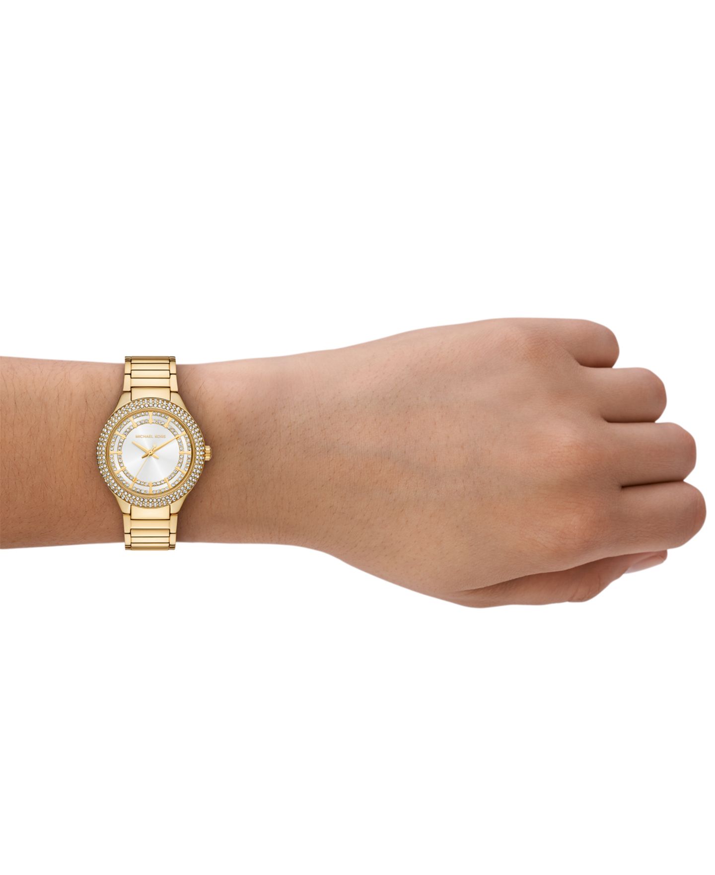 Женские часы Michael Kors Sylvia Three-Hand Gold-Tone Stainless Steel Watch, 33mm — фото 4