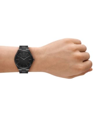 Men's Lennox Three-Hand Black IP Stainless Steel Watch, 43mm