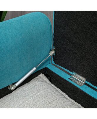 50" Bed End Bench with Ottoman and Storage,