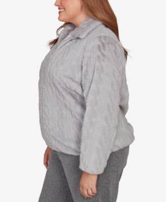 Plus Size Jet Setter Sculpted Zip Up Jacket