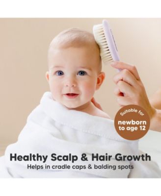 Baby Hair Brush, Oval Cradle Cap Brush, Soft Baby Brush for Infant, Newborn Hairbrush for Girls, Boys, Baby Scalp Brush