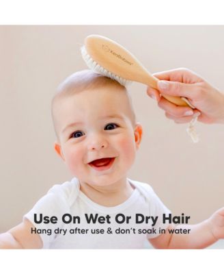 Baby Hair Brush, Oval Cradle Cap Brush, Soft Baby Brush for Infant, Newborn Hairbrush for Girls, Boys, Baby Scalp Brush