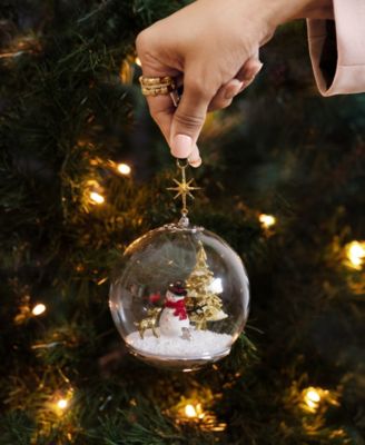 Snowman and Forest Friends Snow Globe Ornament
