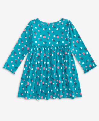 Baby Girls Party Floral Rib Long-Sleeve Dress, Macy’s Exclusive 