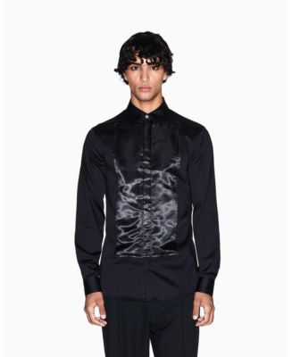 A|X Armani Exchange Men's Night Lab Satin Box Woven Shirt - Macy's