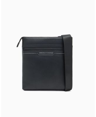 Men's Faux-Leather Flat Crossbody Bag