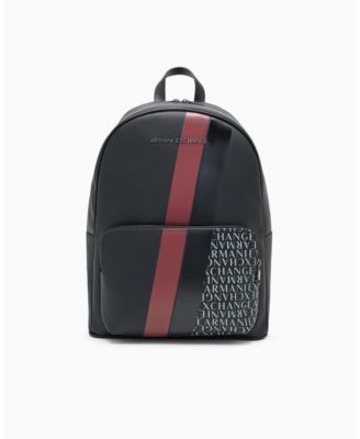 Men's Striped Logo Details Backpack