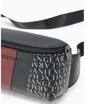 Men's Striped Detail Logo Graphic Belt Bag