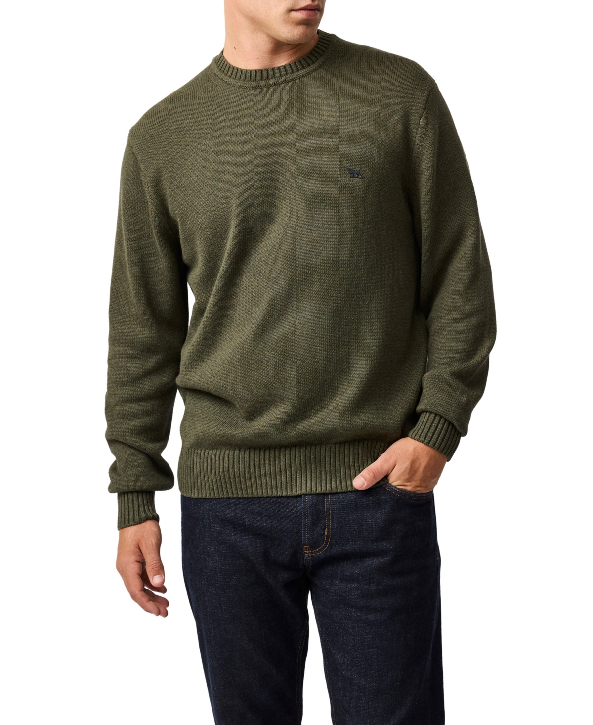 Rodd & Gunn Crewneck Cotton Sweater In Green