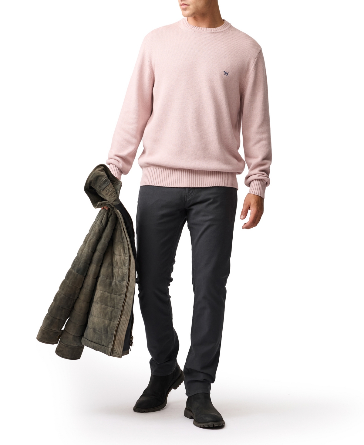 Rodd & Gunn Men's Gunn Crew Neck Pullover Sweater In White