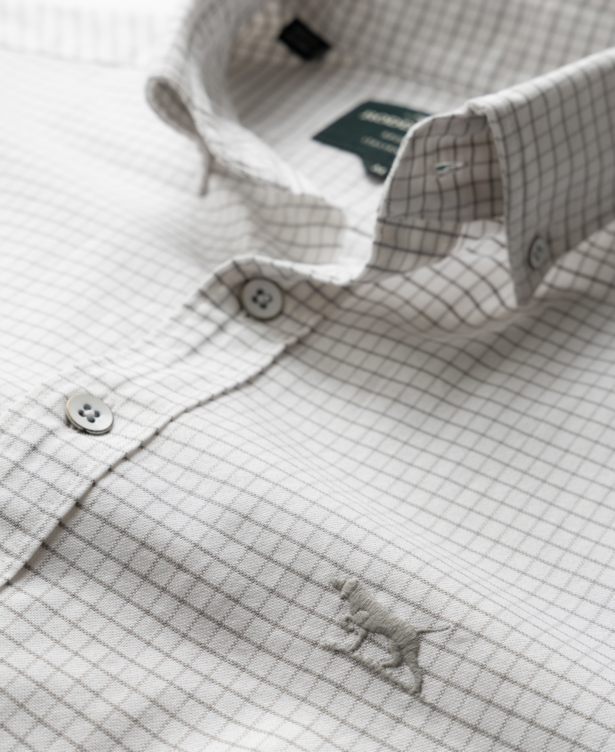 Rodd & Gunn Men's Gunn Check Oxford 5 Long Sleeve Sports Fit Shirt In White