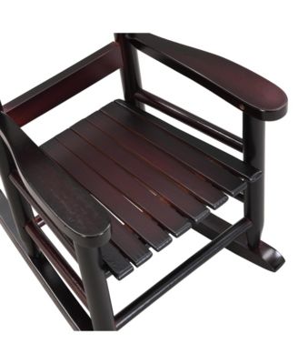 Espresso Wood Children's Rocking Chair Kids Rocking Chair for Indoor or Outdoor