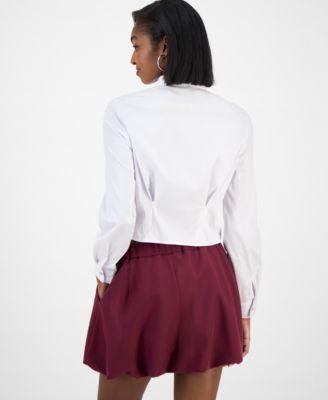 Women's Cropped Long-Sleeve Shirt, Macy's Exclusive