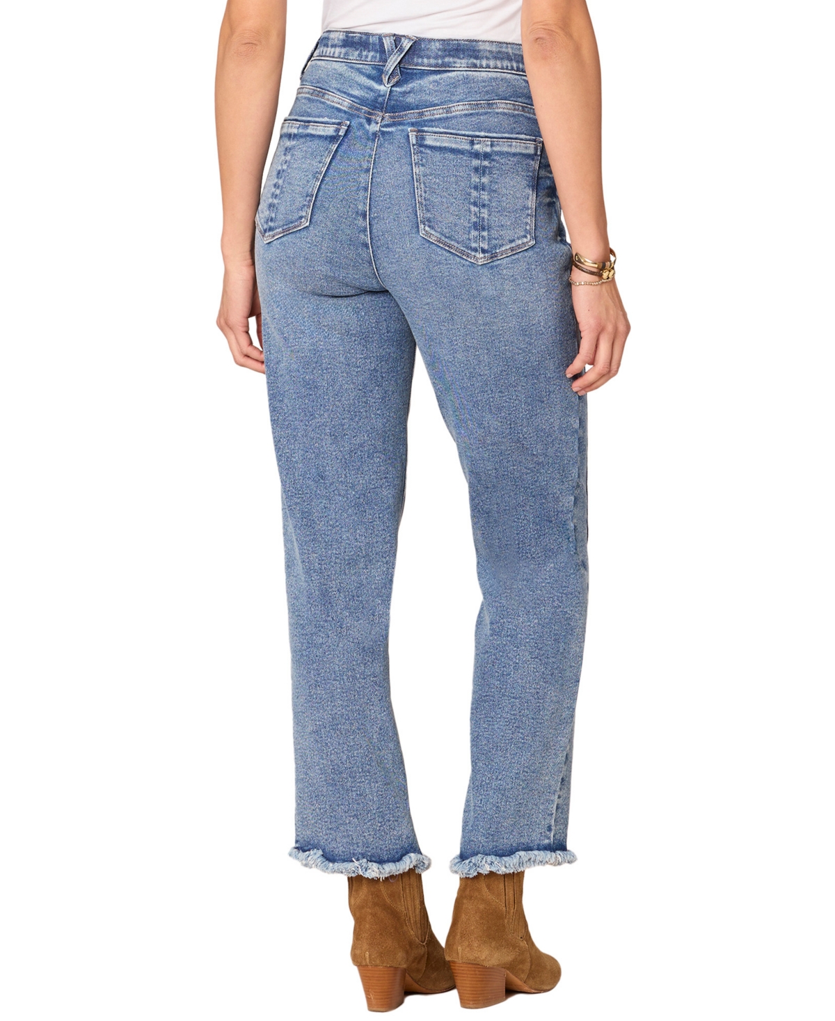 Democracy Petite High Rise Solid Ankle Pants In Blue