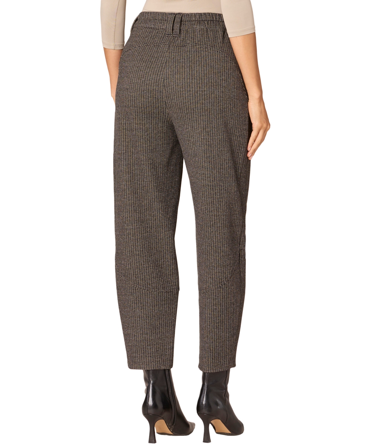 Democracy Petite Balloon Barrel Sky Rise Pants In Brown