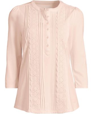 Women's 3/4 Sleeve Lightweight Jersey Embellished Top