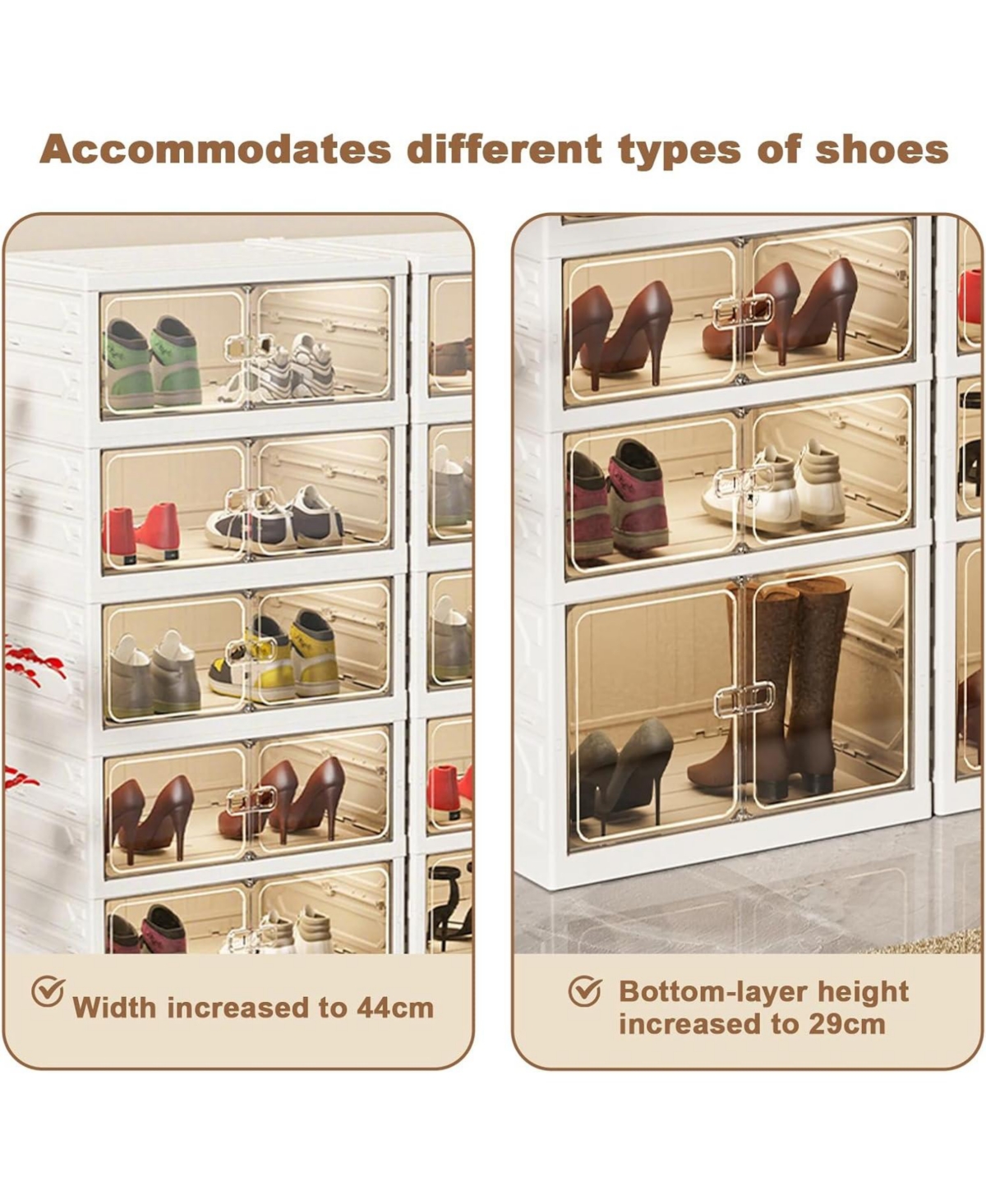 gaomon 6 Tiers Foldable Shoe Rack Organizer, 12 Shoes Dustproof Collapsible Shoe Organizer- Suitable for Clothes Blankets Shoes Books, Folding Shoe Ra