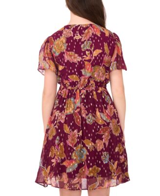 Petite Short Sleeves Knee Length Dress