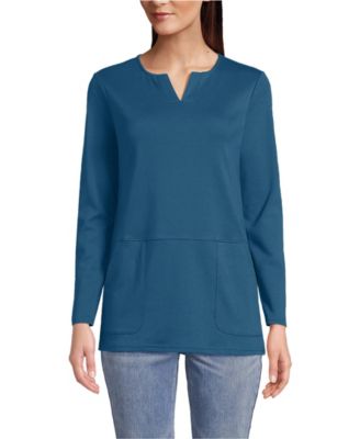 Women's Cotton Polyester Long Sleeve Tunic with Pockets