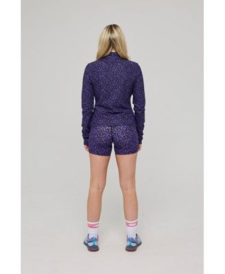 Women's Infinite Cropped Zipped Jacket - Purple Leopard