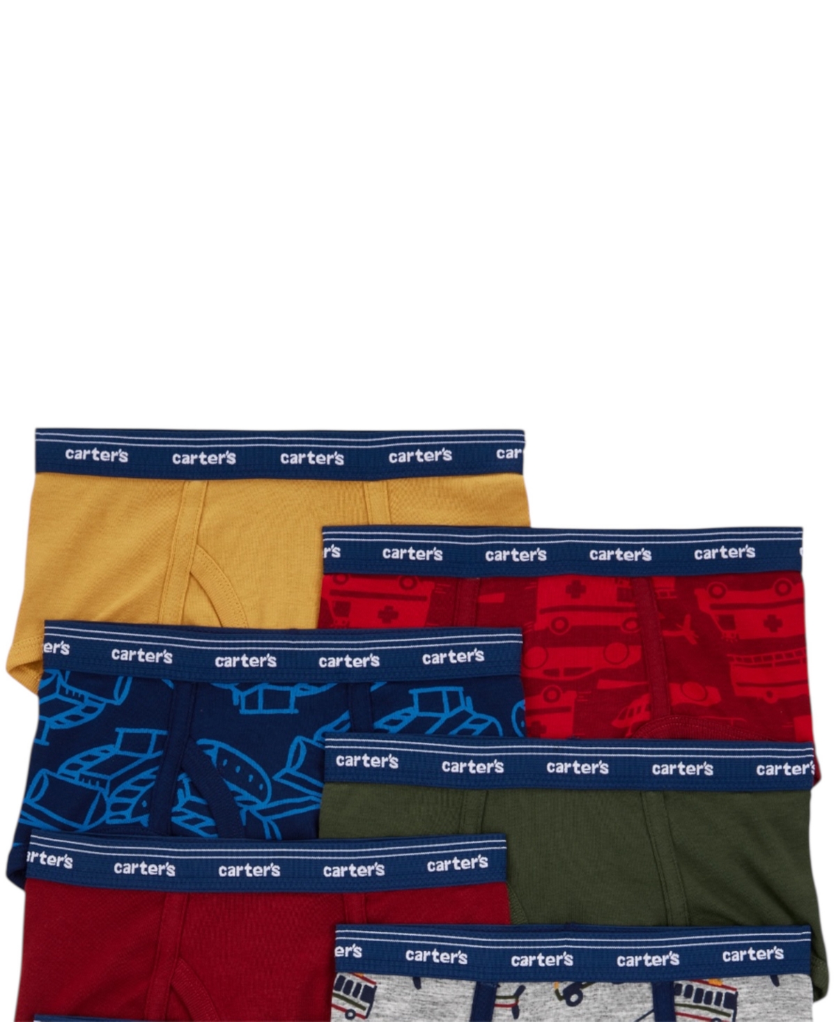 Carter's Little And Big Boys 7- Pack Construction-themed Briefs In Multi