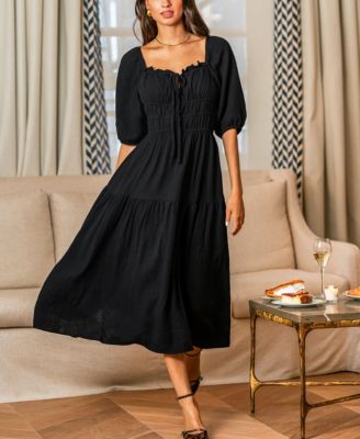 Women's Honey & Haze Black Midi Beach Dress