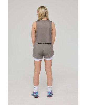 Women's Elite 2 in 1 Running Shorts - Khaki