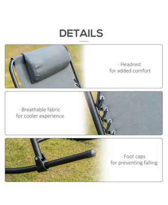 Folding Rocking Chairs, Outdoor Camping Chairs w/ Headrests,