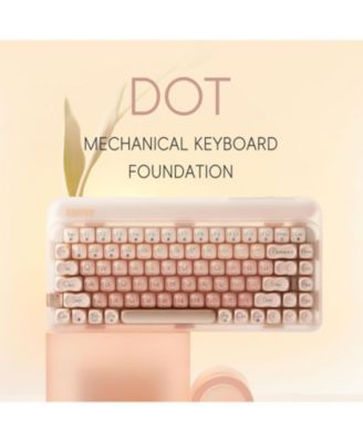 DOT Foundation Mechanical Keyboard & PBT Mouse Set, 75% Hot-Swappable Keyboard with 3 Connection Modes, Pink GATERON Baby Racoon Switches