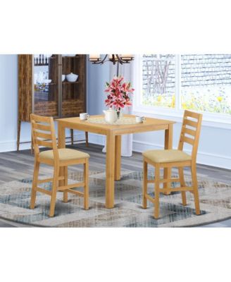 CAFE3-OAK-C 3 PC counter height Dining room set-pub Table and 2 counter height stool
