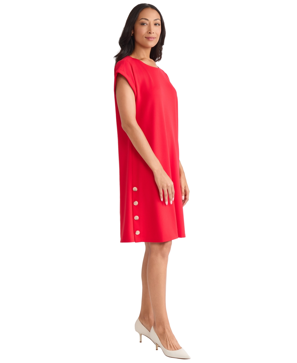 Jones New York Side Button Swing Dress