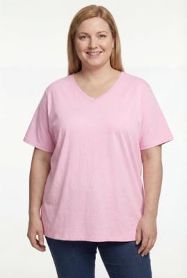 Women's Plus Size Perfect Short-Sleeve V-Neck Tunic Top