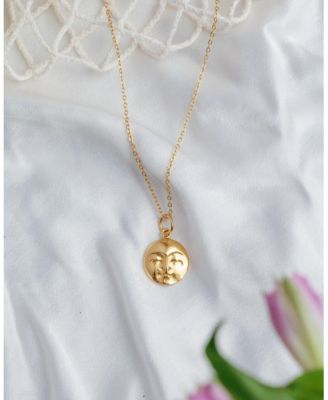 Moon Face Pendant Necklace