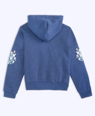 Big Girls Long-Sleeve Heather Multi Graphic Fleece Pullover Hoodie	