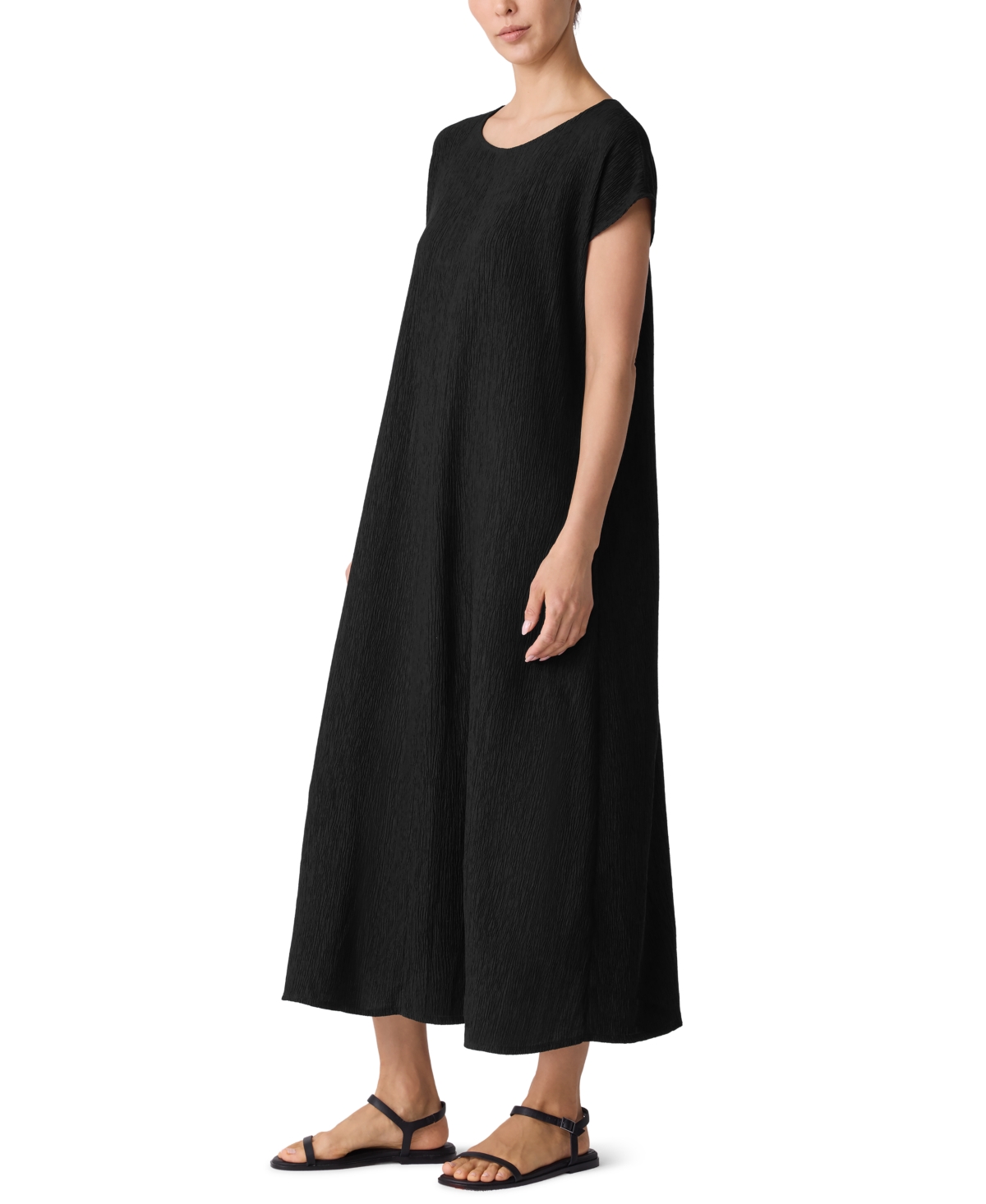 Eileen Fisher Women's Round Neck Dress In Black