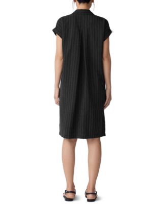 Women's Striped Notched-Collar Shirtdress