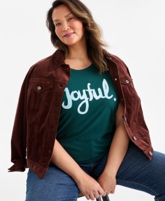 Plus Size  Joyful Graphic T-Shirt, Macy's Exclusive 