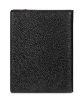 Men's RFID Two-Tone Pebbled Magnetic Passport Wallet