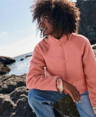 Women's Mixed Media High Pile Fleece Jacket