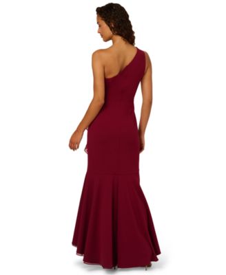 Women's Crepe One-Shoulder Ruffle Dress