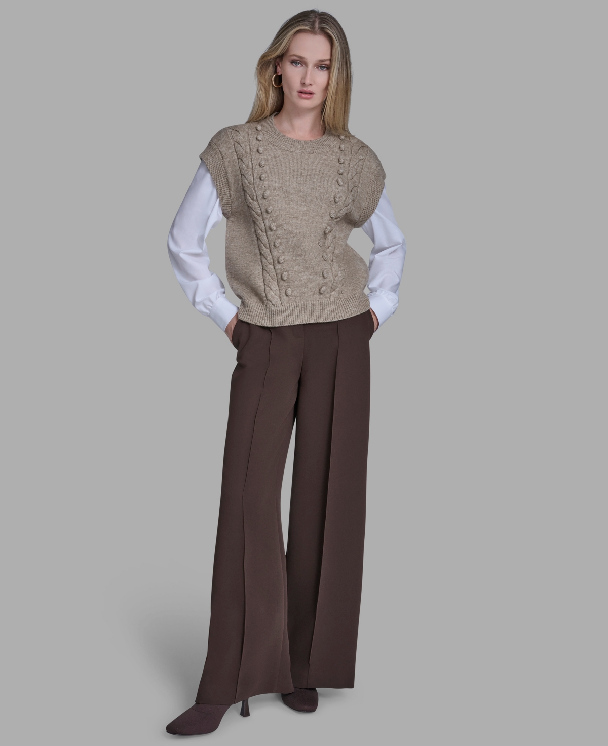 Bcbg Women's Pull-on Sweater Vest In Gray