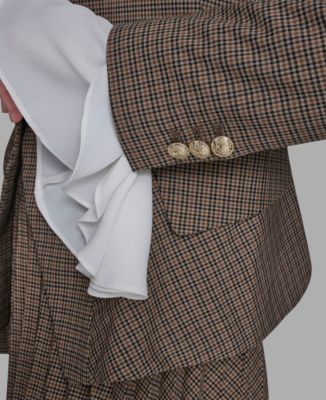 Women's V-Neck Ruffle Hem Jacket