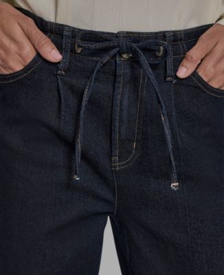 Women's Straight-Leg Tie-Waist Jeans