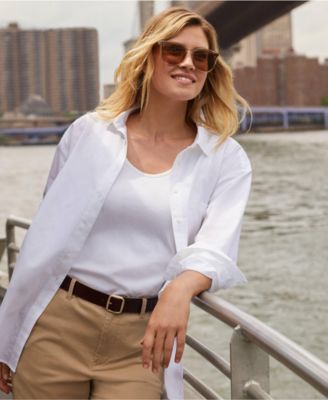 Women's No Iron Poplin Extra Long Tunic