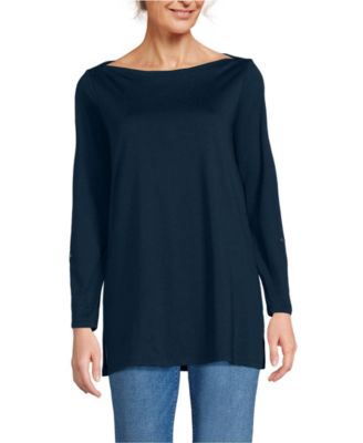 Women's Supima Cotton Adjustable 3/4 Sleeve Boatneck Tunic