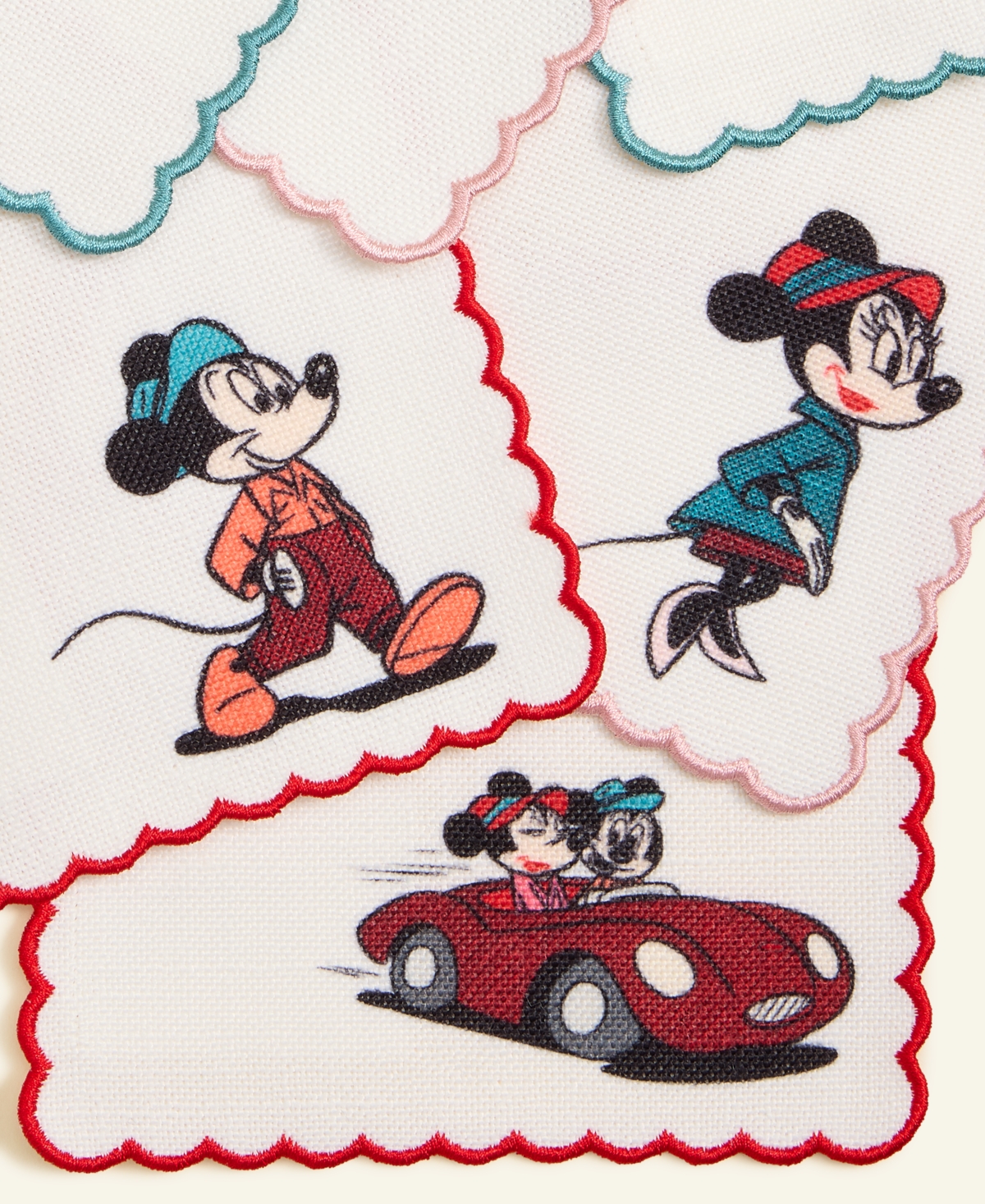 Disney | Macy's Mickey Mouse & Friends Embroidered Cocktail Napkins, Set of 6, Macy's Exclusive