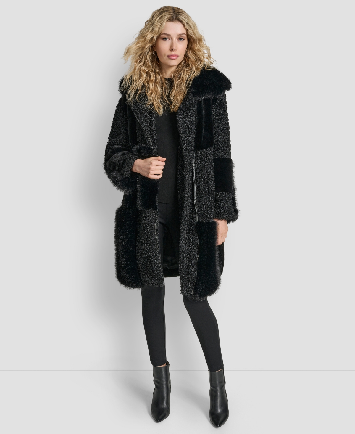 Dkny Women's Patch Mix Long Sleeve Jacket In Black