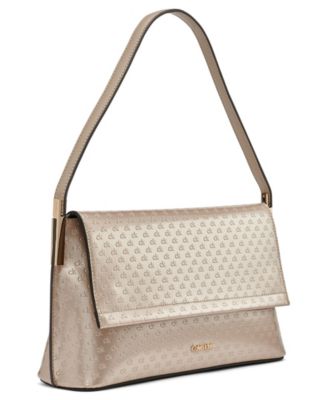 Verne Signature Embossed Flap Shoulder Bag