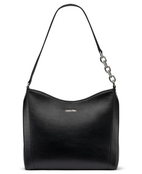 Женская сумка Calvin Klein Nova Top Zipper Chain Shoulder, цвет: Чёрный