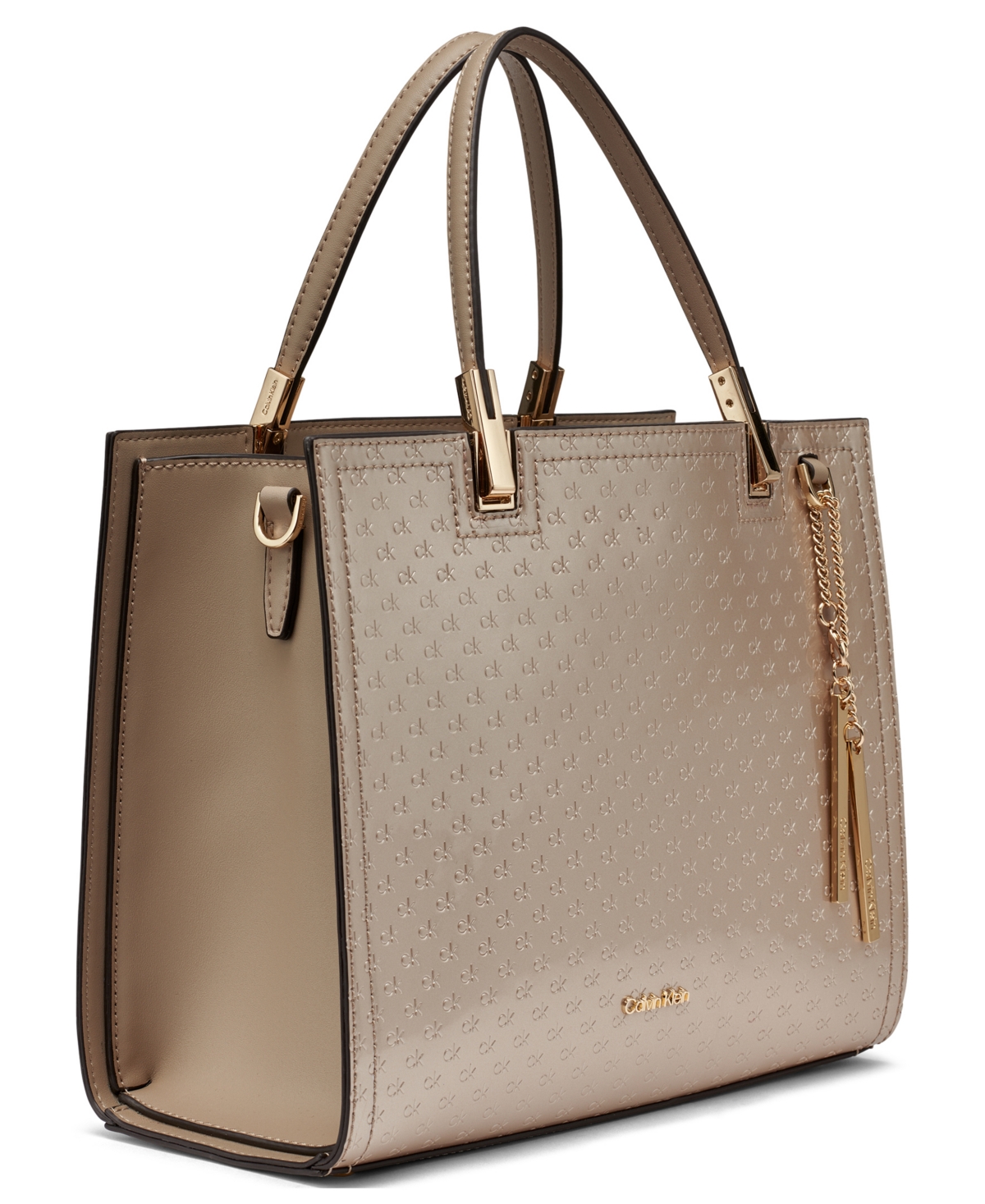 Calvin Klein Women's Verne Small Satchel Bag In Silver
